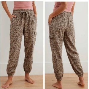 Aerie Leopard Print Cargo Jogger